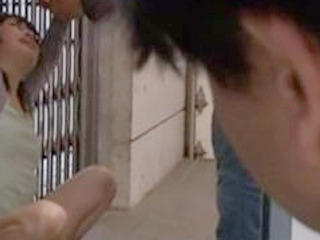 Nippon teen sister's steamy garage romp with neighbor and caught by brother.